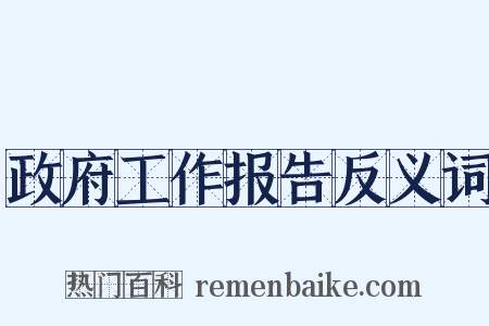 政府工作报告反义词是什么意思的图片